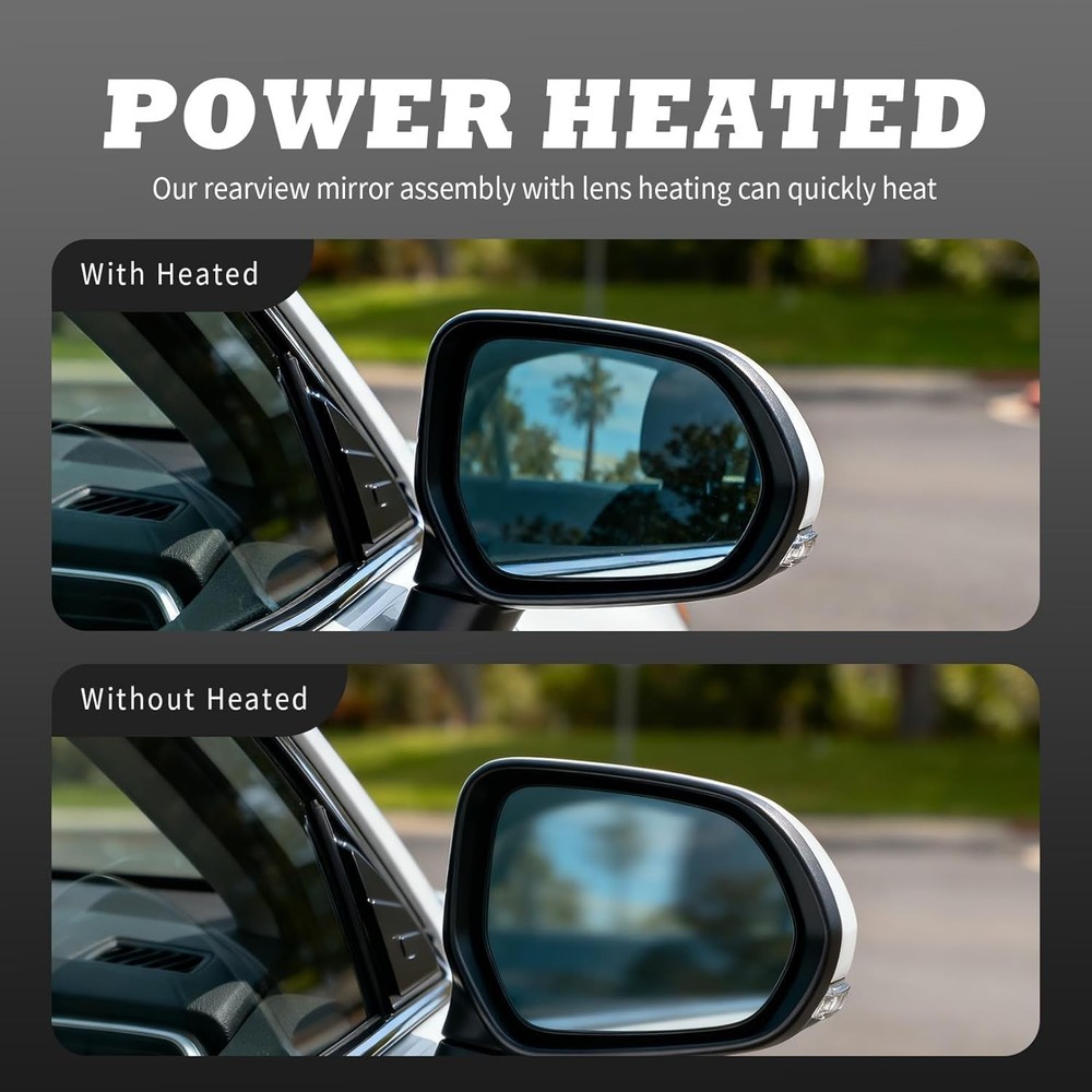 Left Driver Side Mirror Assembly Compatible with Corolla 2014-2018 Heated Power