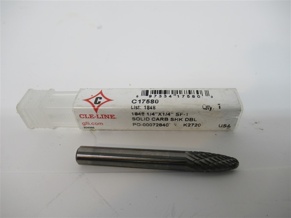 Cle-Line C17580 , 1/4" Solid Carbide Double Cut Tree Burr W/Radius