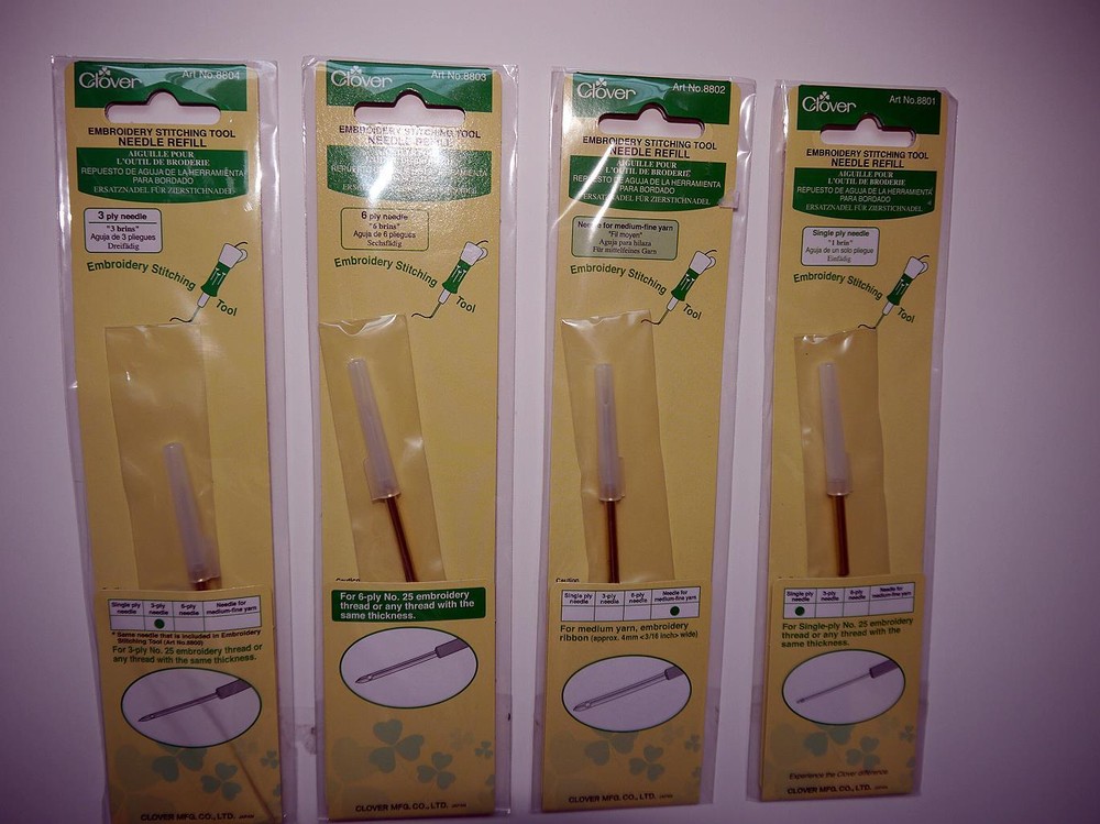 New CLOVER EMBROIDERY STITCHING TOOL NEEDLE REFILL Select sizes