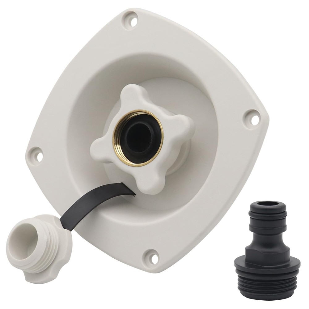 RV City Water Inlet Connection Pressure Reducing Fill Hatch with Brass Check ...