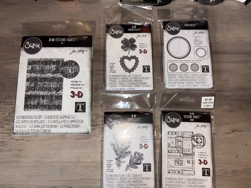 Tim Holtz Sizzix 3D Embossing Folders Bundle