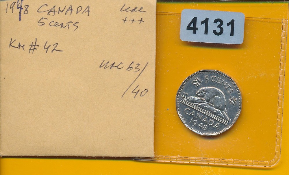 CANADA - 5 CENT  - 1948 - LUSTER - #4131