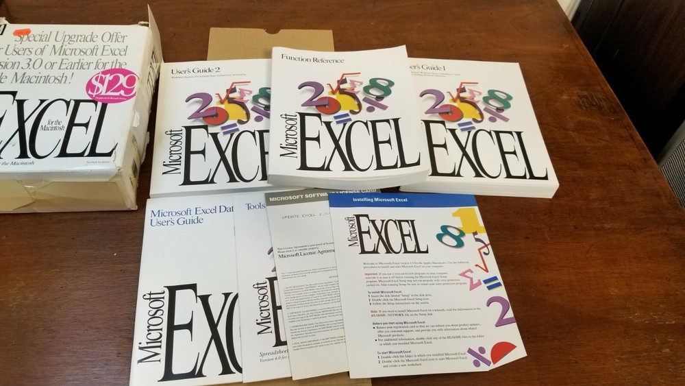 Vtg Microsoft Excel User'sGuides Version 4.0 For Apple Macintosh NO DISKETTES