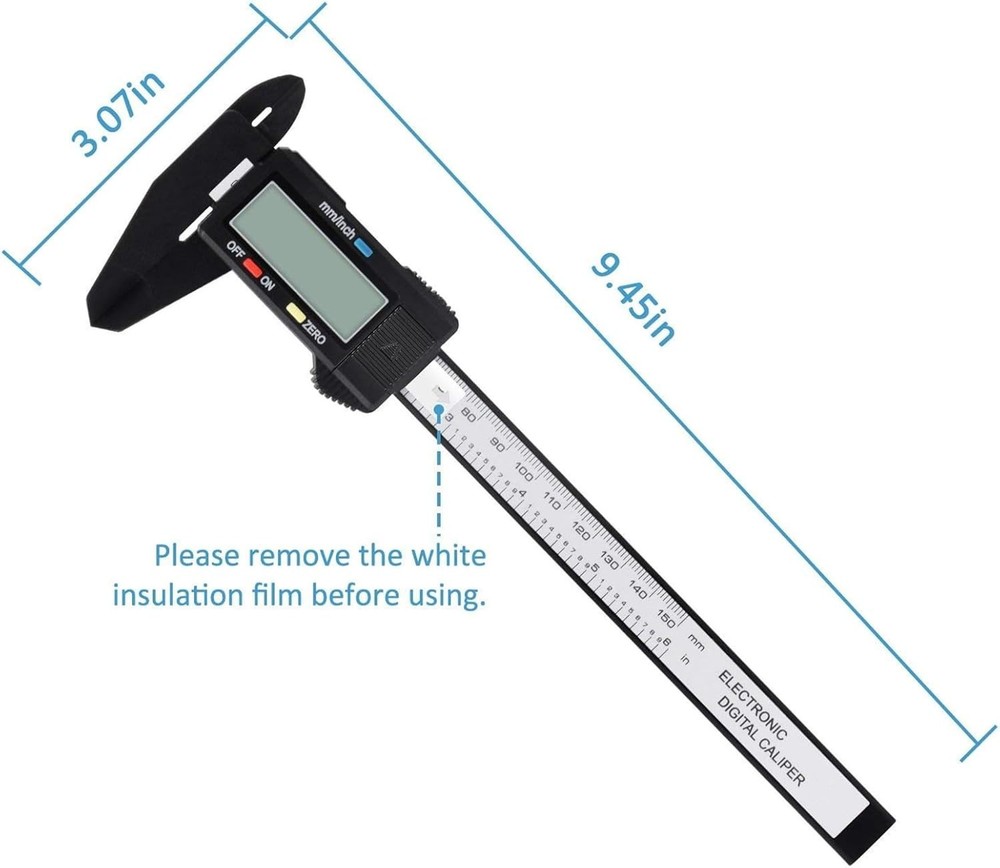 Precision Electronic Micrometer Caliper 0-6” with Inch & Metric Conversion