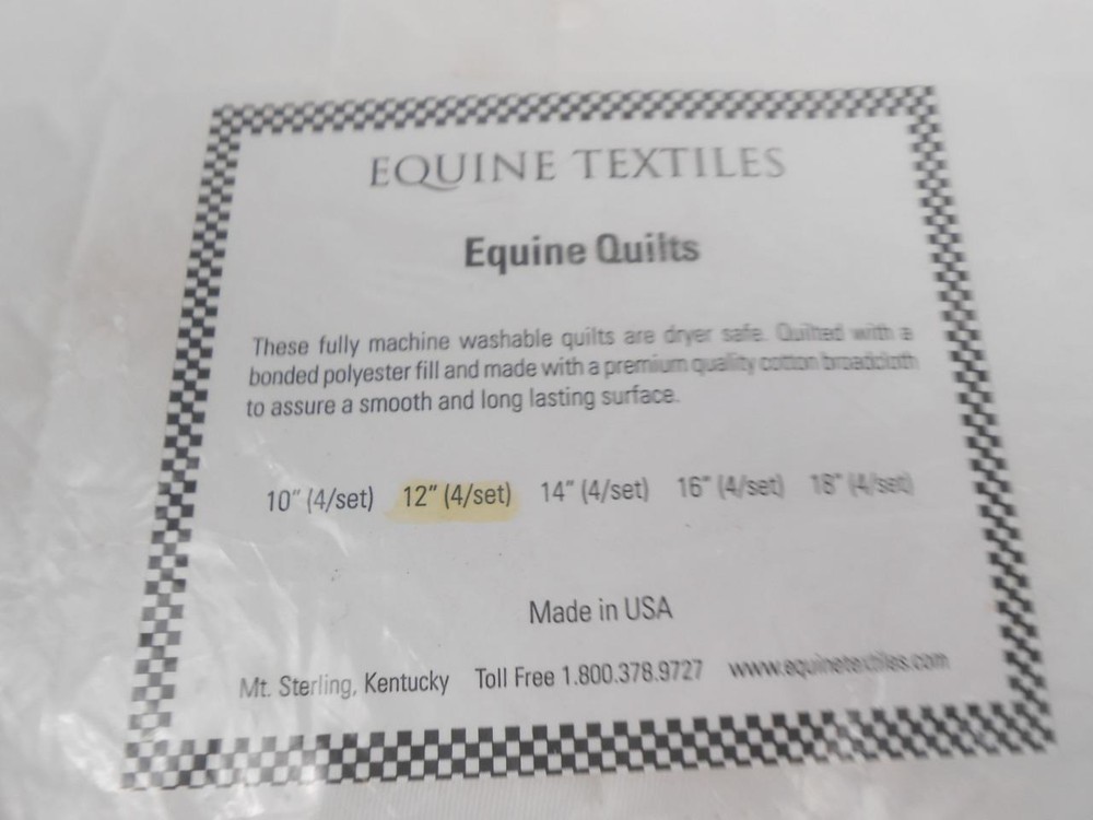 NEW Equine Quilts 4/pkg 12"