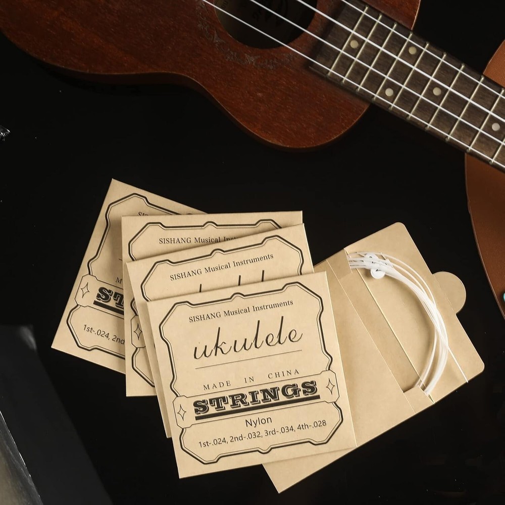 Ukulele Strings Accessories Kit, Nylon Ukulele Strings Set, Tuner, Felt Picks...