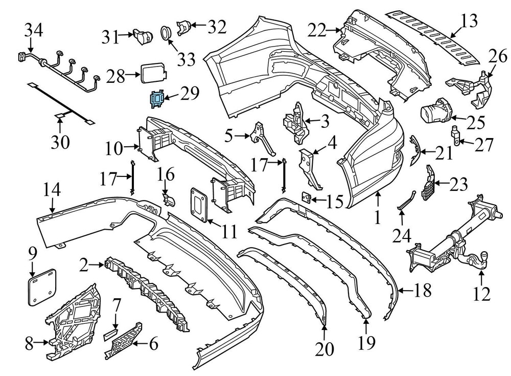 MERCEDES-BENZ GLS450 - Bumper / Blind SPOT Detection Sensor / Module Bracket