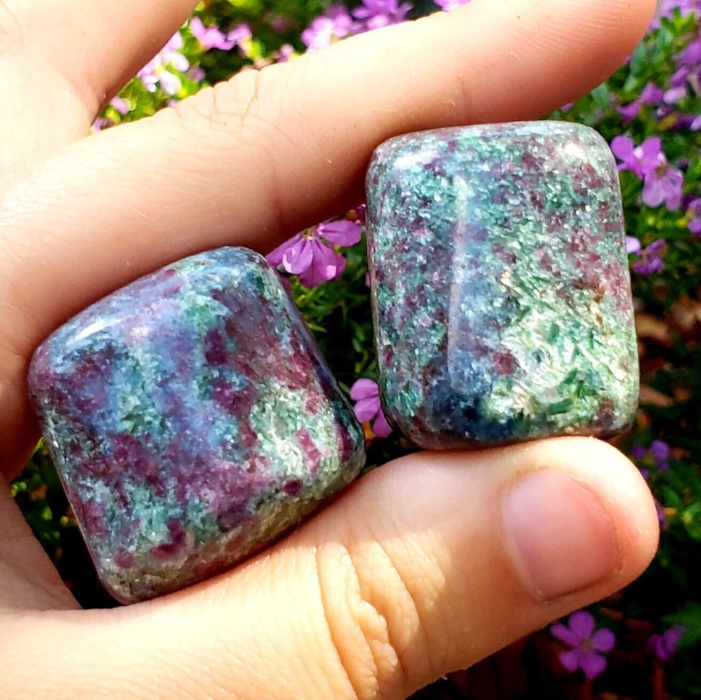 Ruby Kyanite / Ruby Fuchsite combo Tumbled Natural Crystal Gemstone - 1pc