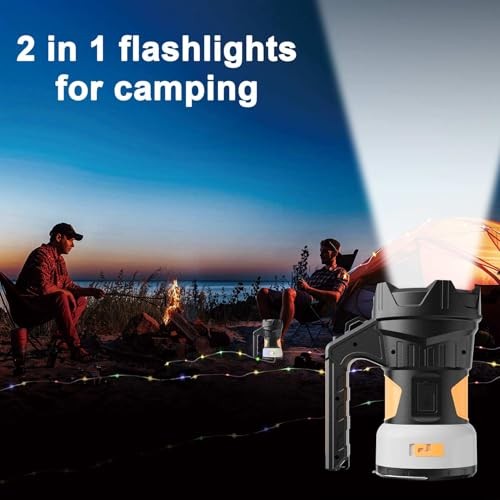Camping Lantern Rechargeable, LED Flashlight Spotlight Lantern, Waterproof