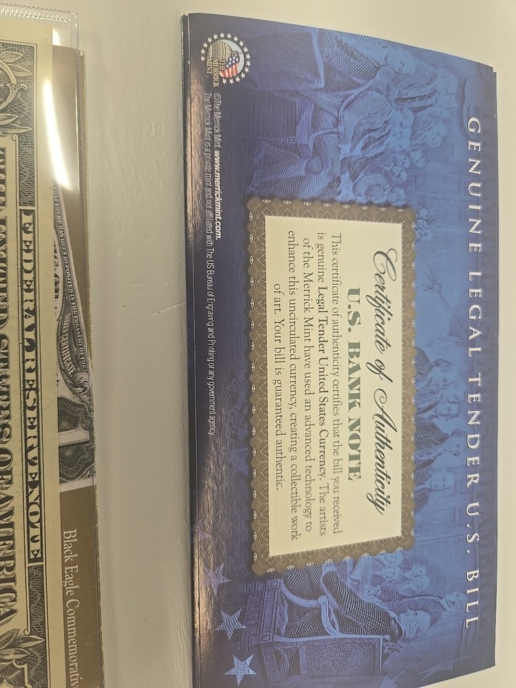 Black Eagle Commemorative $1 Silver Certificate