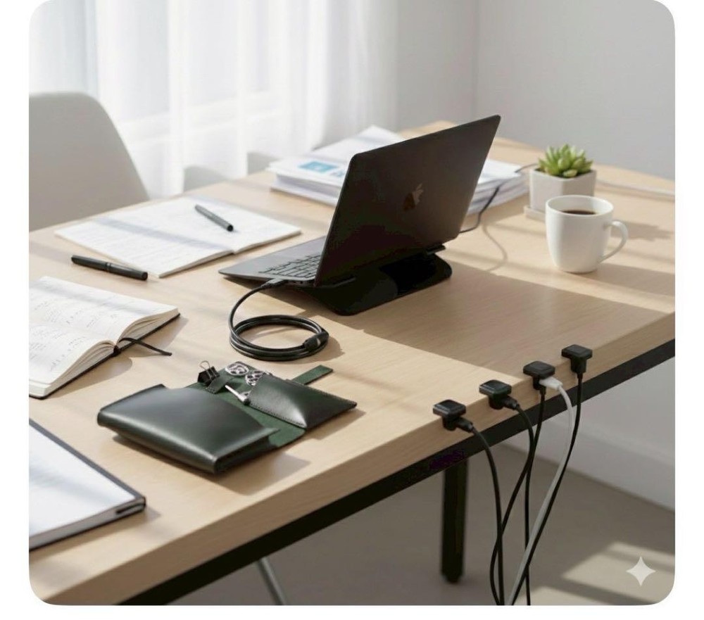 Laptop Stand, Type C Cable Holder, Gadget Pouch (4-Piece Set)