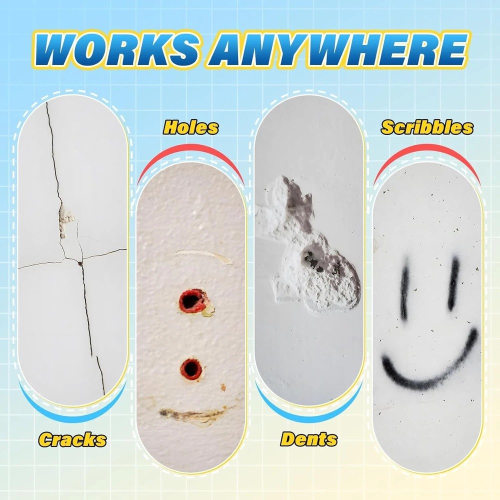 “Drywall Repair Kit Fast Drying – 9 Pack Wall Mending Agent Spackle Hole Patch”