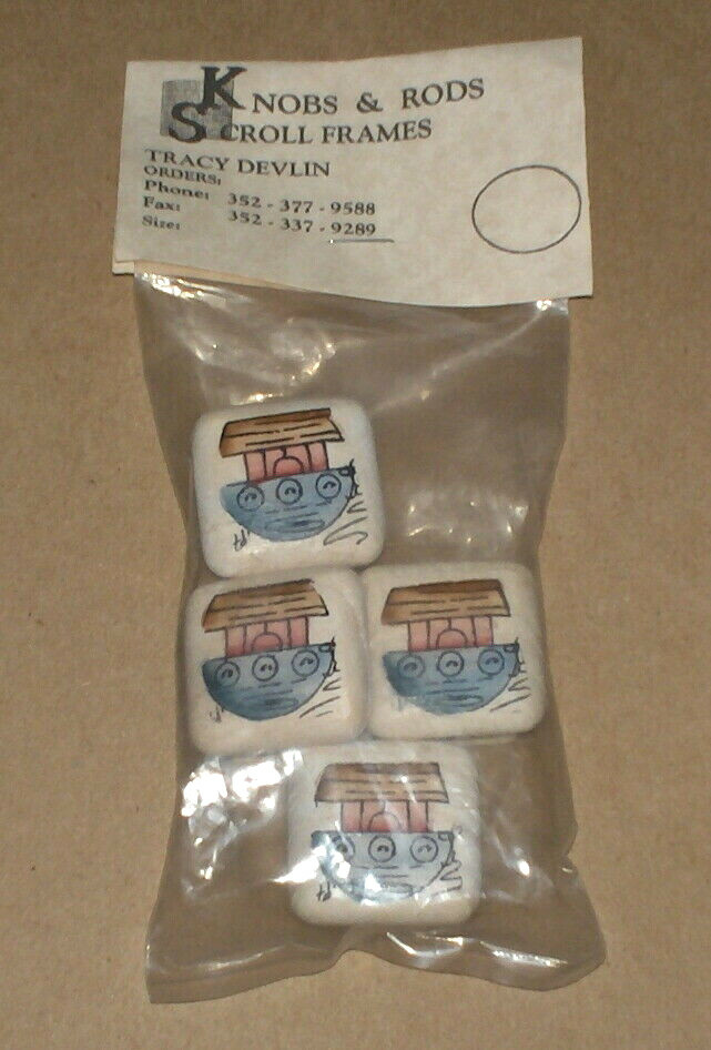 "Noah's Ark" Decorative Scroll Frame Knobs (4) NIP