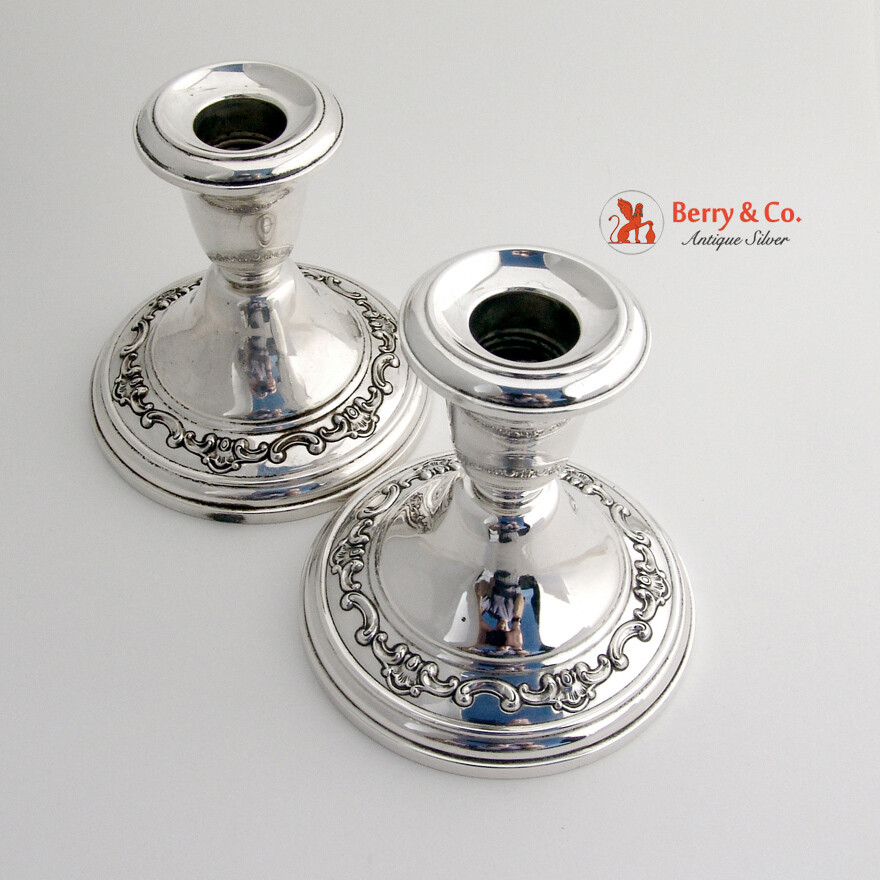 Strasbourg Candlesticks Console Gorham Sterling Silver 1129 Pair