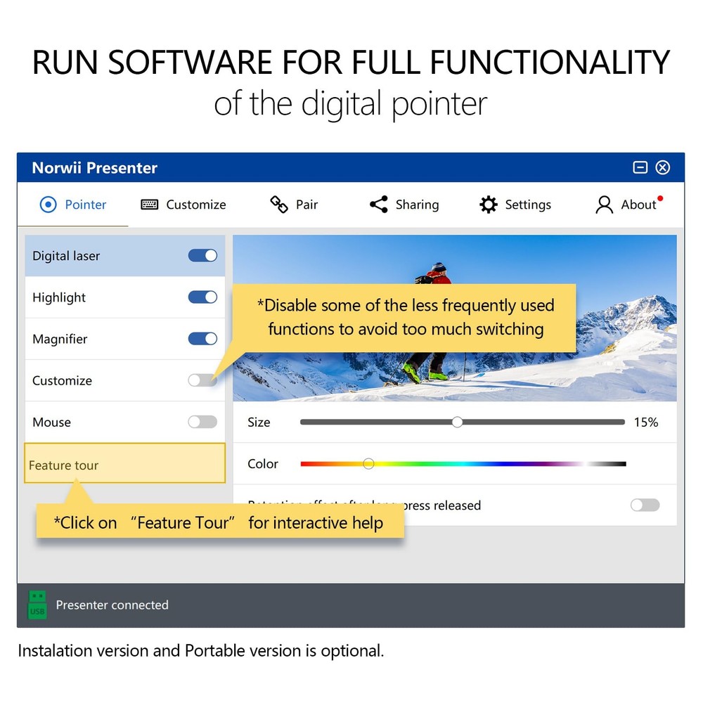 TV Screen Presentation Clicker N97s Bluetooth Wireless Remote Digital Pointer