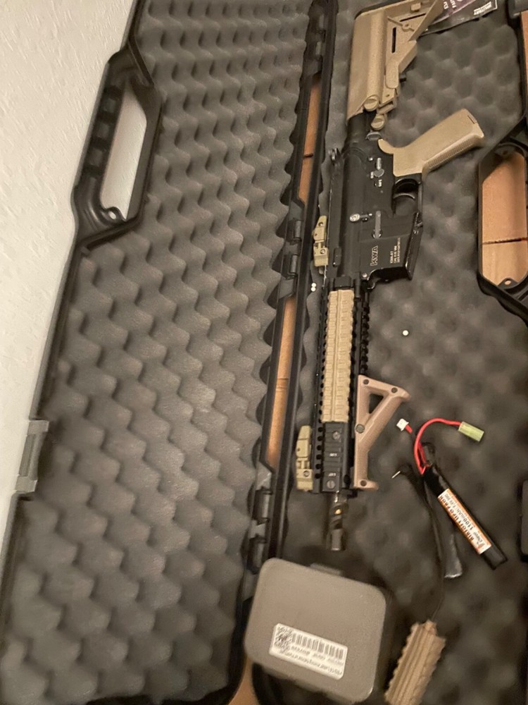 Airsoft Goodie box and rifle