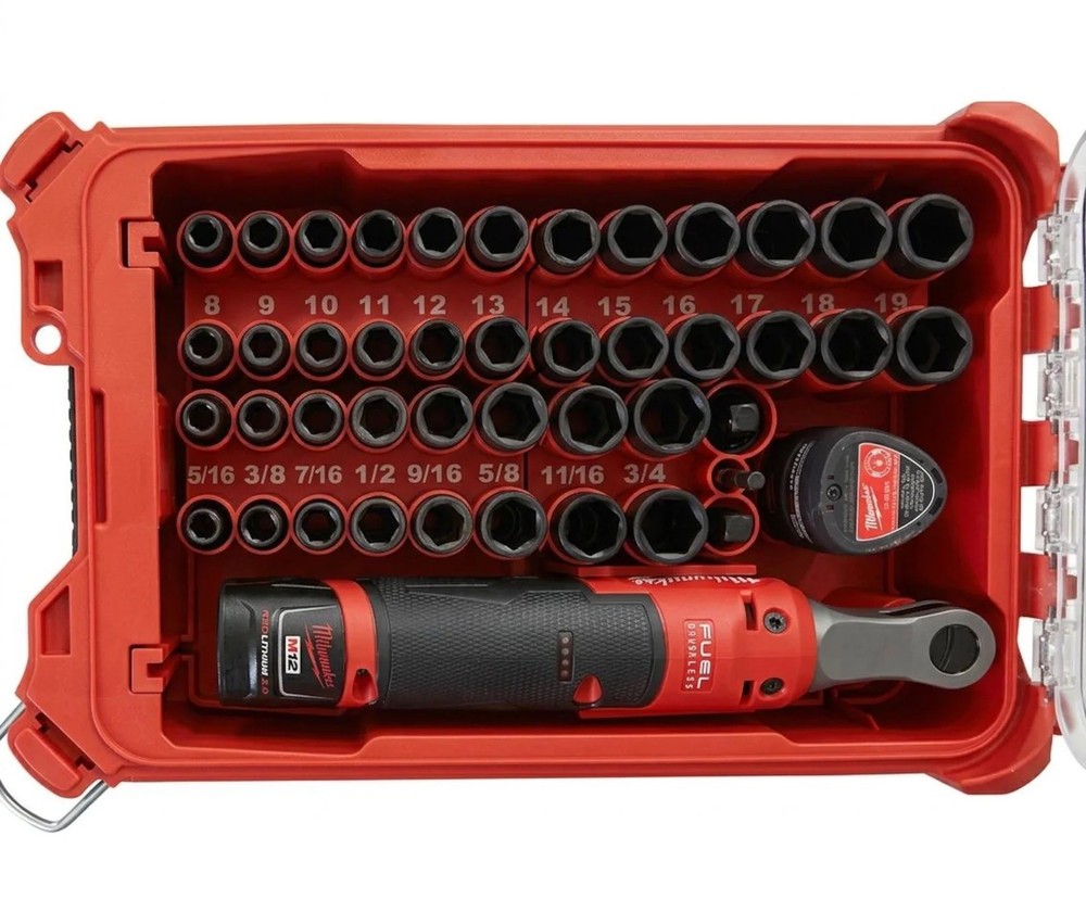 Milwaukee Packout Insert M12 Ratchet & 43pc 3/8" Impact Socket Set (49-66-7009)