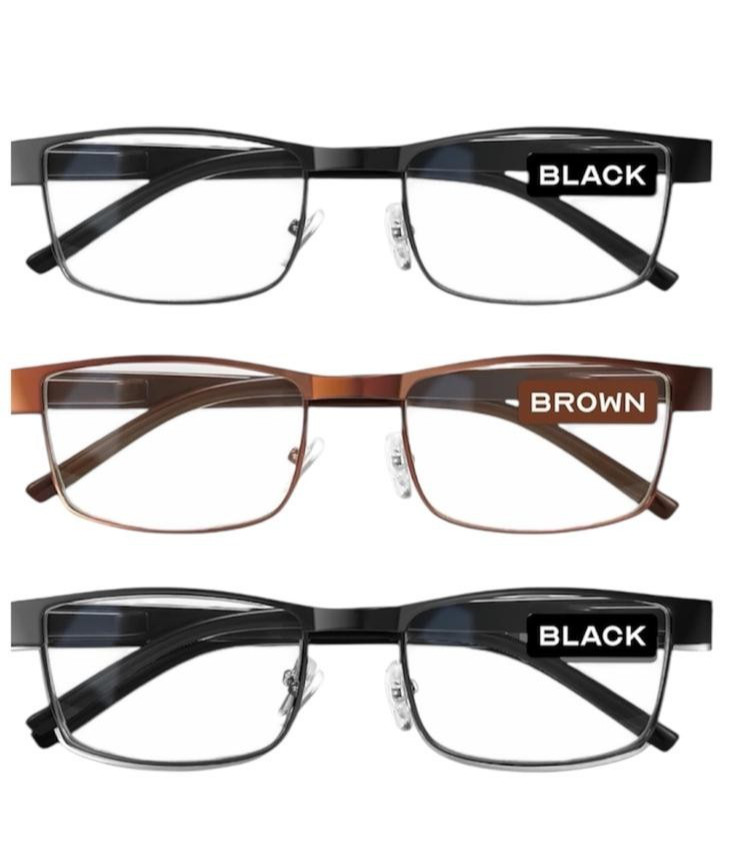 BLS Businessman Rectangular Reading Glasses - Professional Durable Readers - ...