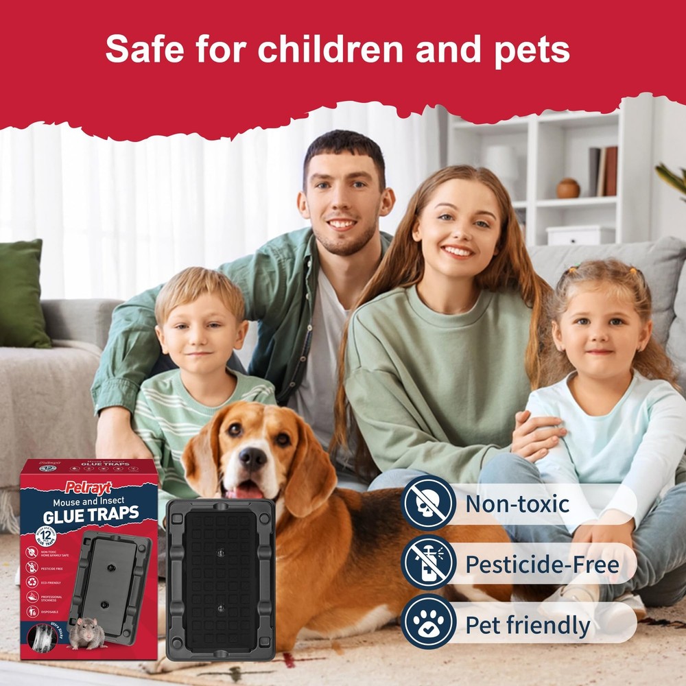 Glue Mouse Traps Indoor for Home -12 Pack Stick