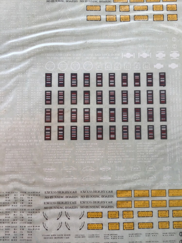 MICROSCALE DECAL HO SCALE 87-1: Freight Data Placards New