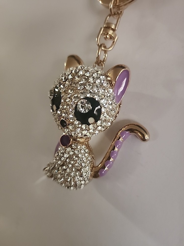 Sparkling Kitty Handbag Charm,Backpack Luggage, Zipper Pull, Keychain