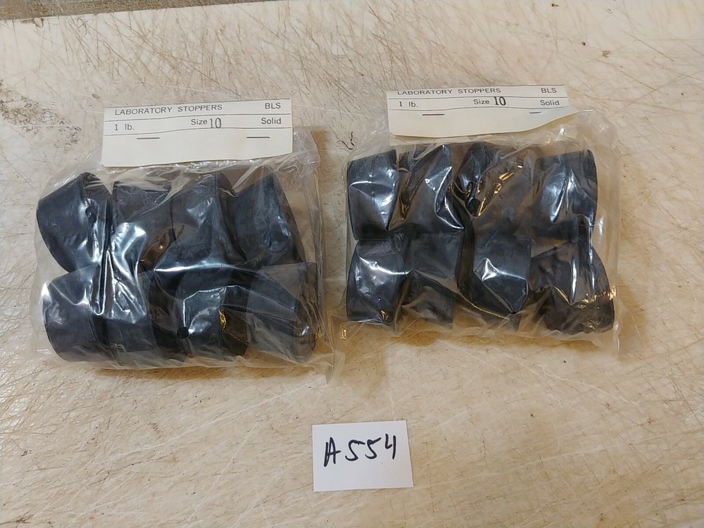 2 BAGS 1 POUND SIZE 10 LABORATORY RUBBER STOPPERS