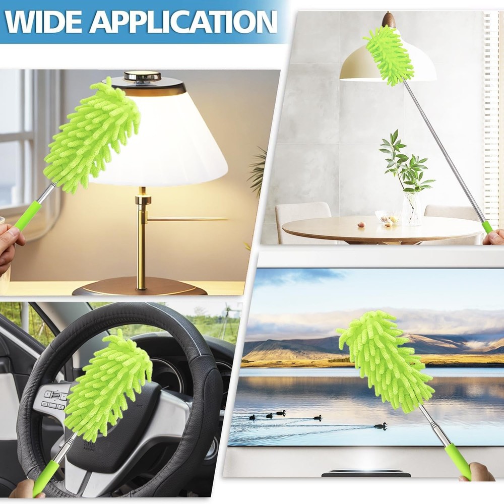 2 Pack Extendable Microfiber Feather Duster for Cleaning, Washable Dusters, U...