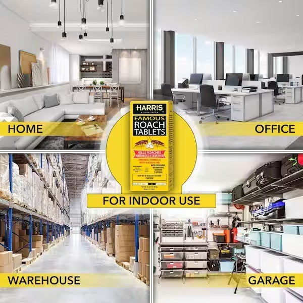 Harris 6oz. Famous Roach Tablets Odorless & Long Lasting Kills Bugs & Silverfish
