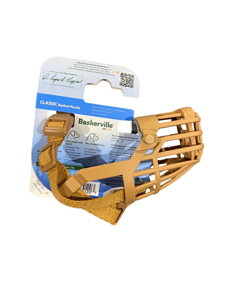 Baskerville, Classic, Basket, Muzzle, Tan, SIZE 1