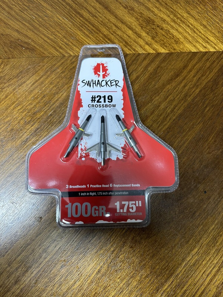 Swhacker Crossbow Broadheads 219 2 Blade 1 3/4 Cut With Practice Tip