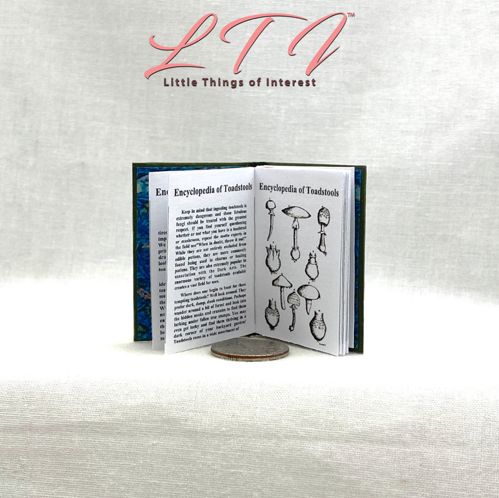 1:6 Scale ENCYCLOPEDIA OF TOADSTOOLS Miniature Illustrated Readable Book