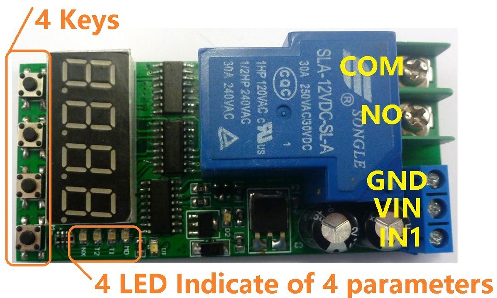 DC 12V 30A High Power Multifunction Cycle Timer Delay Relay PLC Module 0.1s-270h