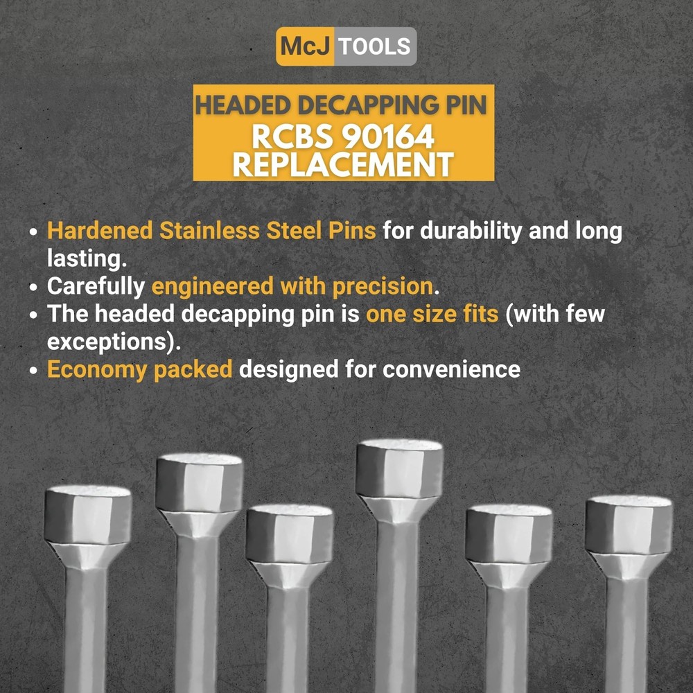 McJ Tools Reloading Headed Decapping Pins 10pack Decap
