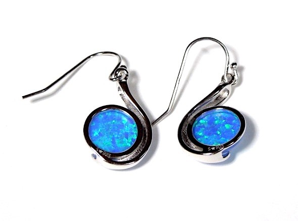 High Quality Blue Fire Opal Solid 925 Sterling Silver Dangle Earrings