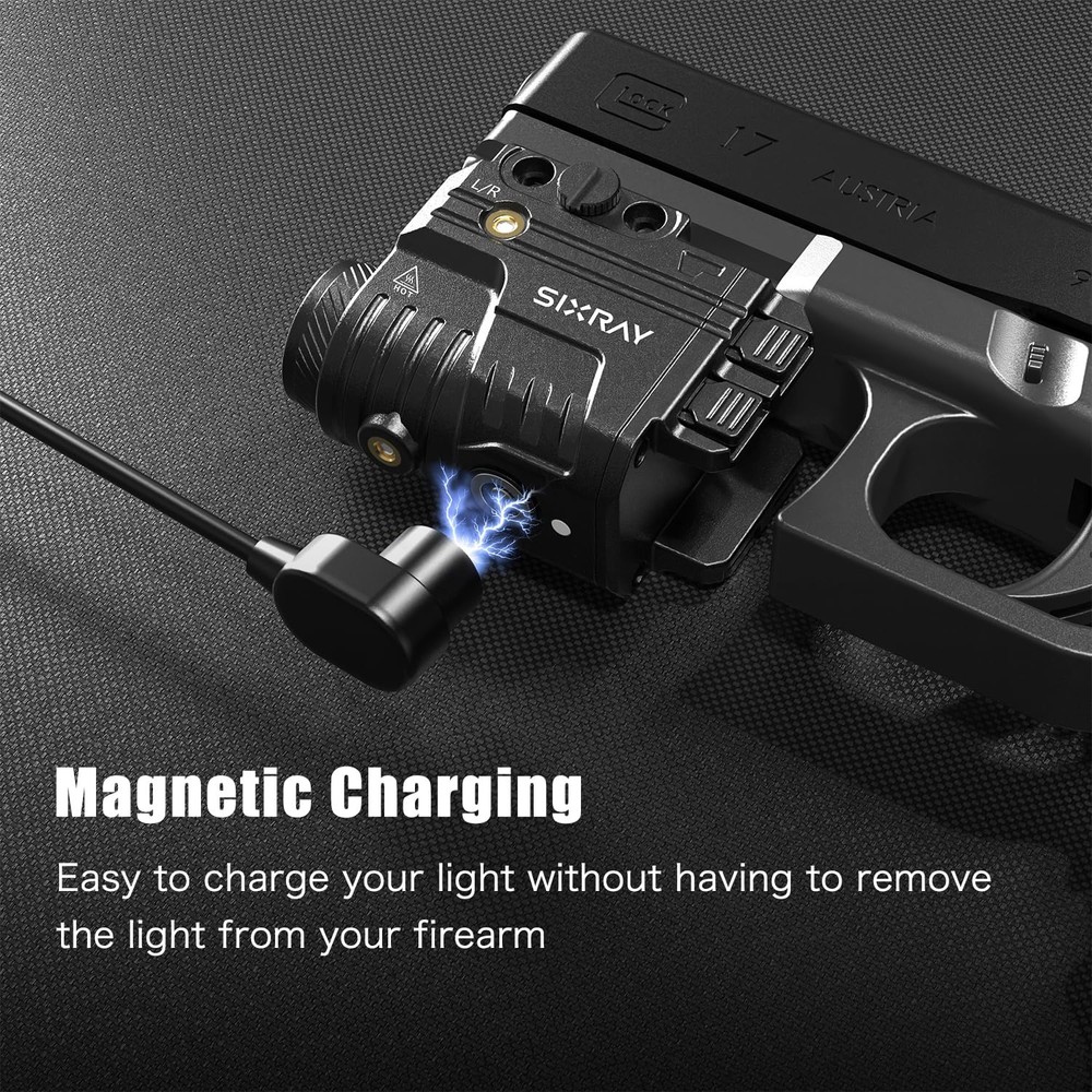 SIXRAY Rechargeable Red Laser and Flashlight for Light Combo