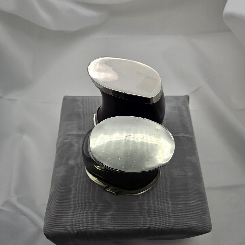Silver Plate & Natural Horn Container Handcrafted / Hand Made