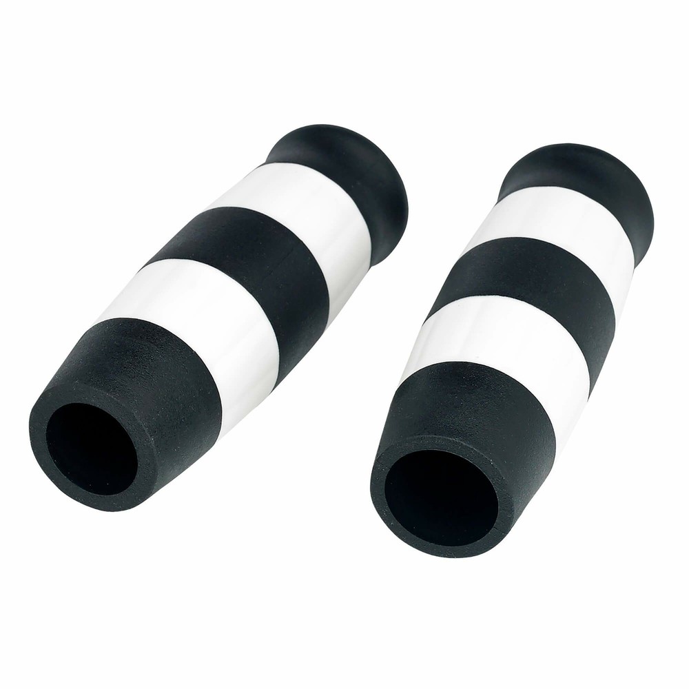 Lowbrow Customs Flying Monkey Grips Black and White Striped for 1" Handlebars