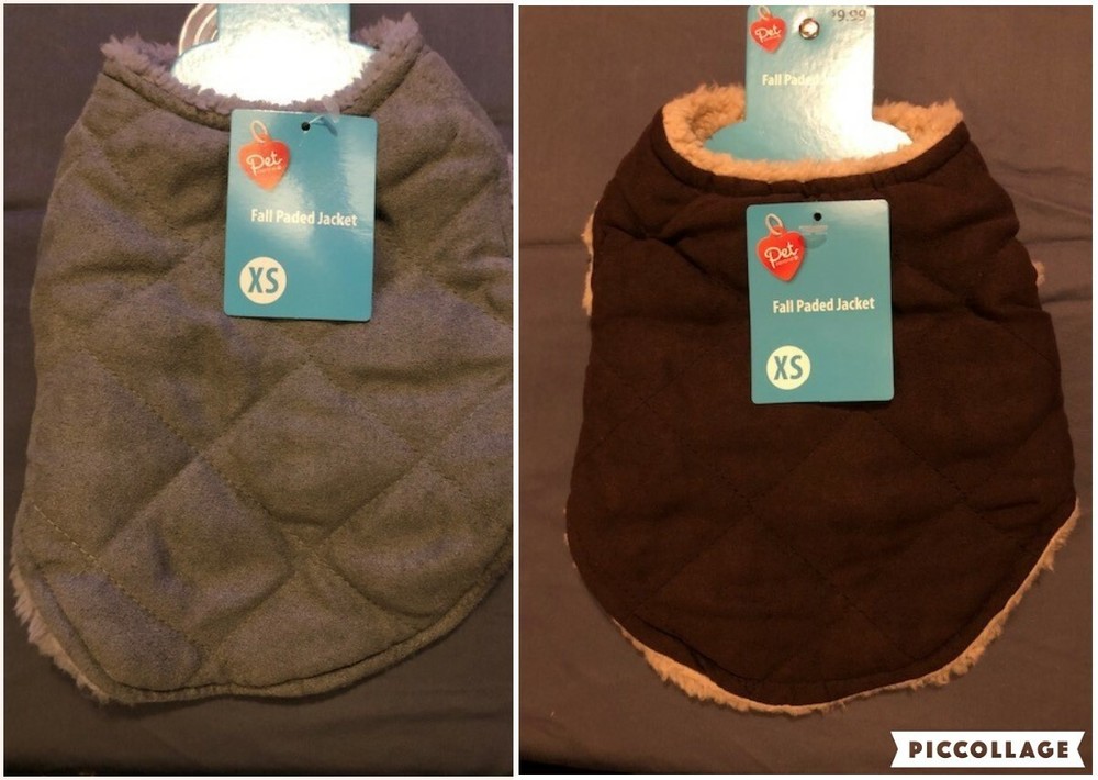 Pet Central Dog Fall Padded Jacket Brown or Grey XS-S Sizes