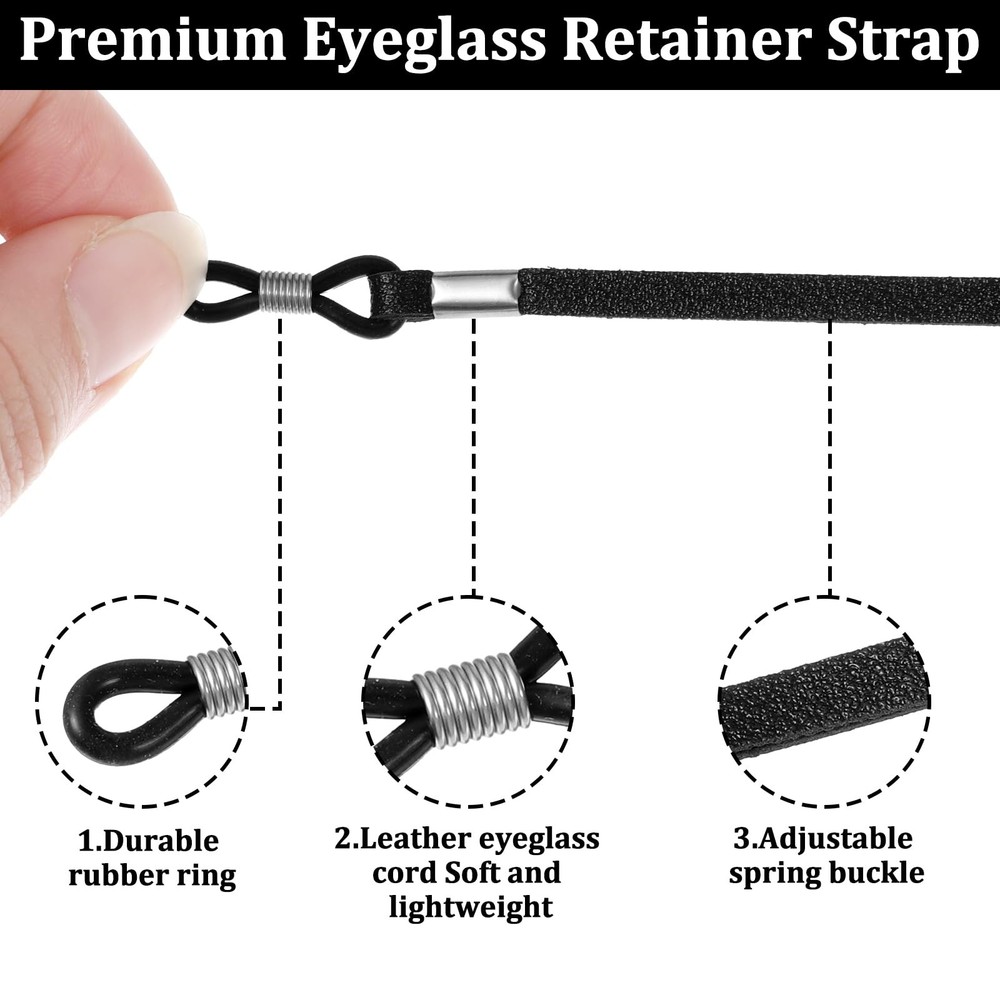 4 Pcs Glasses Strap, Glasses Holder Strap Adjustable Eyewear Retainers for Sp...