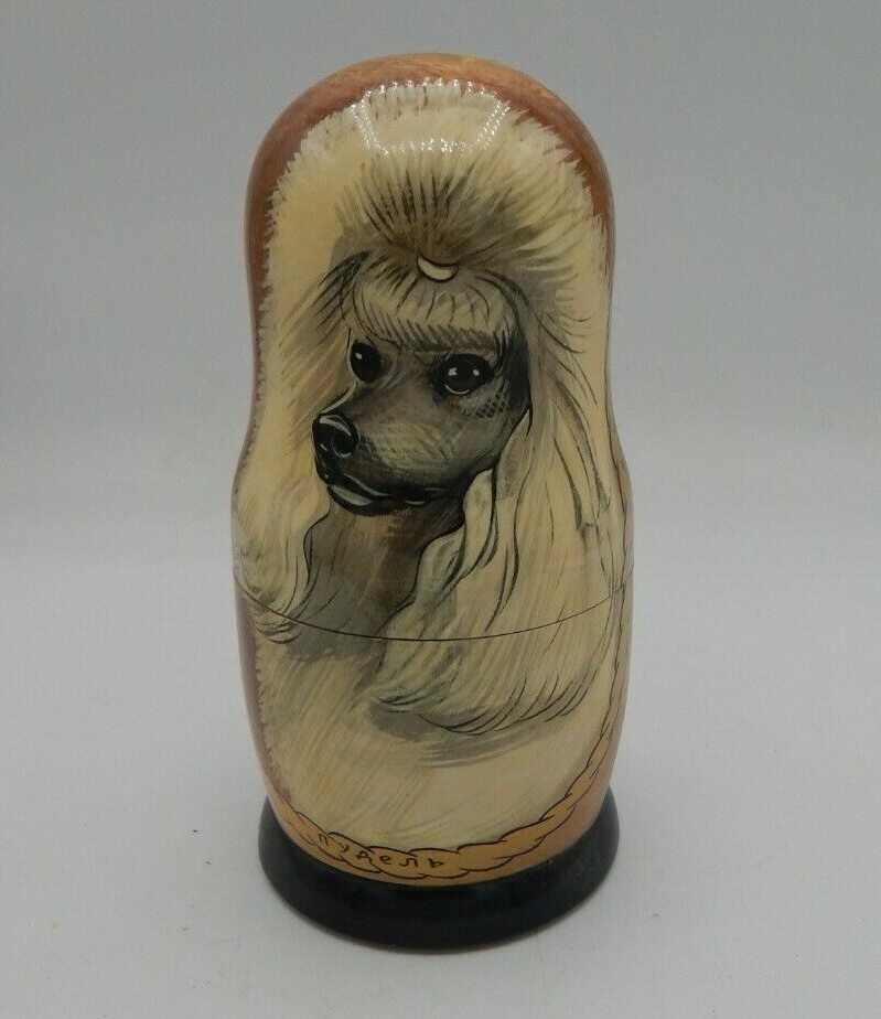 Handmade Poodle nesting Doll