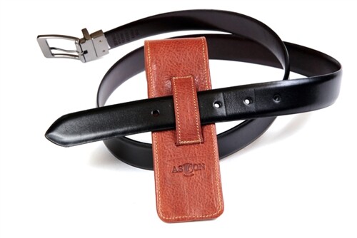 Leather Pen Holster - Tan Double