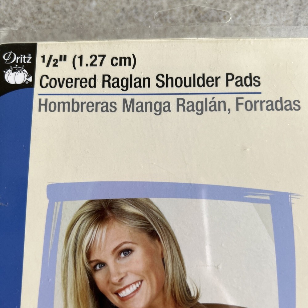 Dritz 53079-9, 1/2”Covered Raglan Shoulder Pads 2/Pkg-White 1 Pair