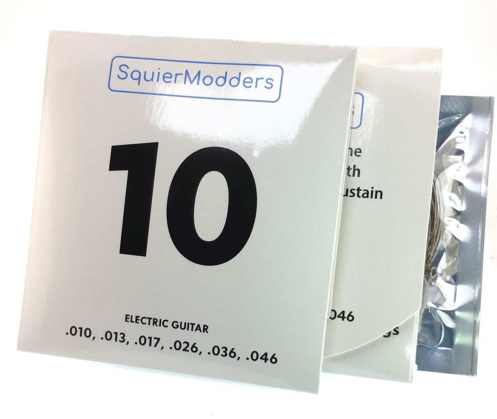 3 Pack SquierModders Hex-Core Nickel Wound Guitar Strings (10-46)