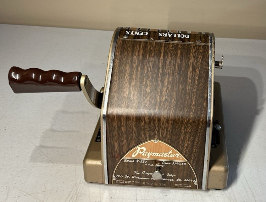 Paymaster Series X-550 Vintage Check Writer 7 Column Embosser Machine