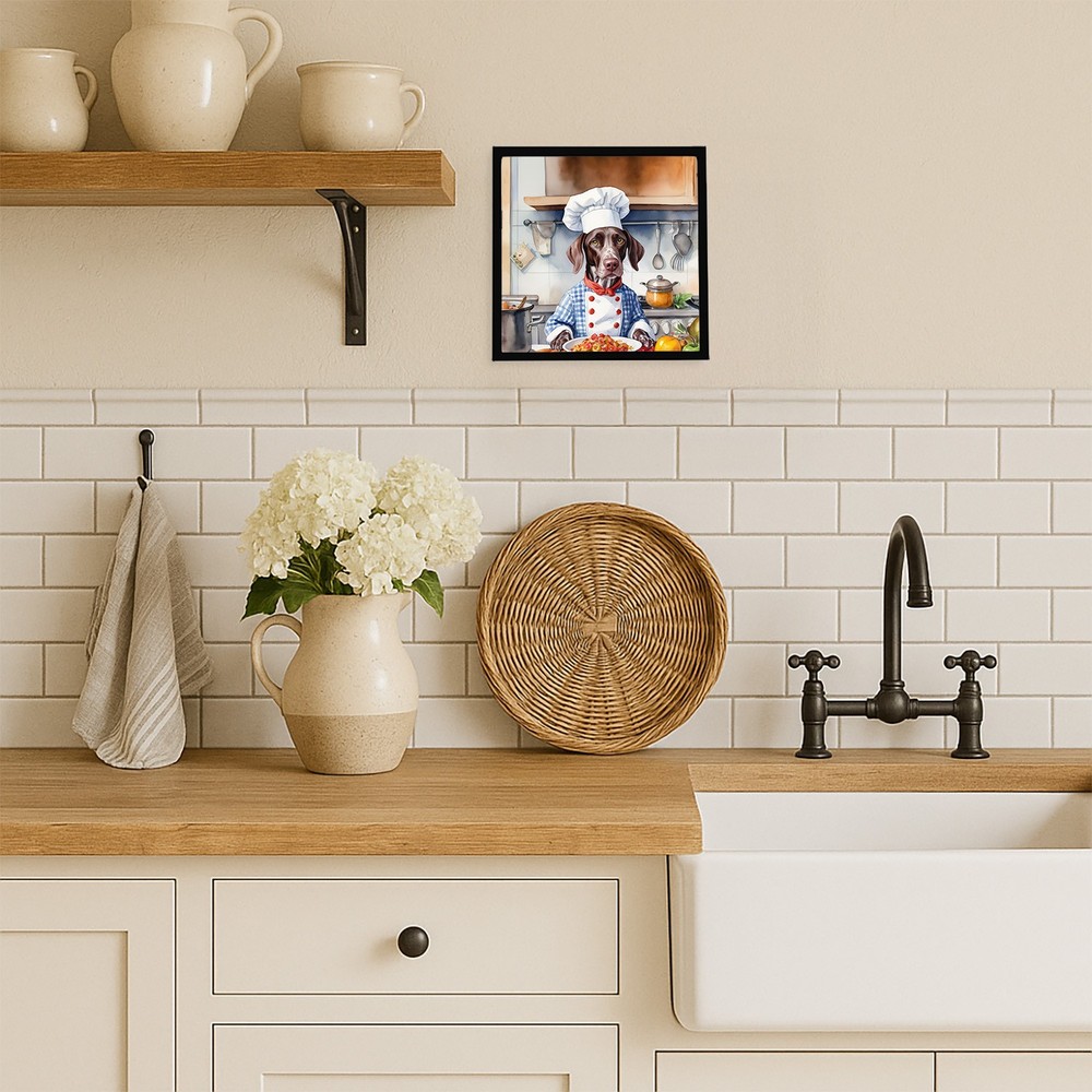 German Shorthaired Pointer The Chef Framed Metal Print DAC6254MFP88