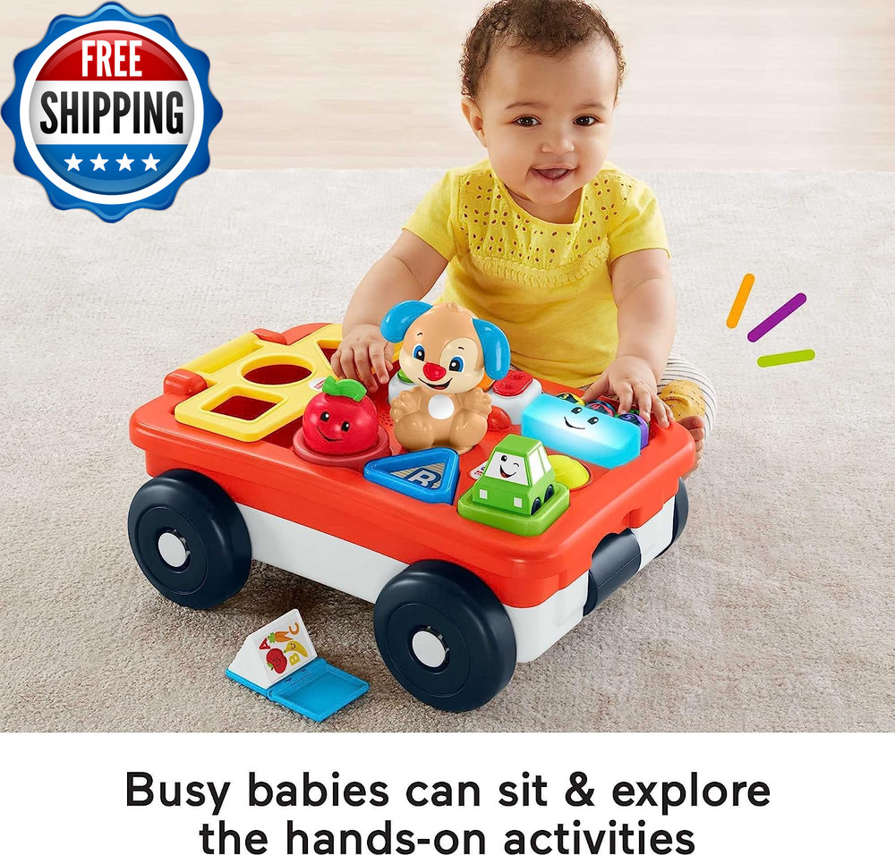 Baby & Toddler Toy Laugh & Learn Pull & Play Learning Wagon Musical Pull...