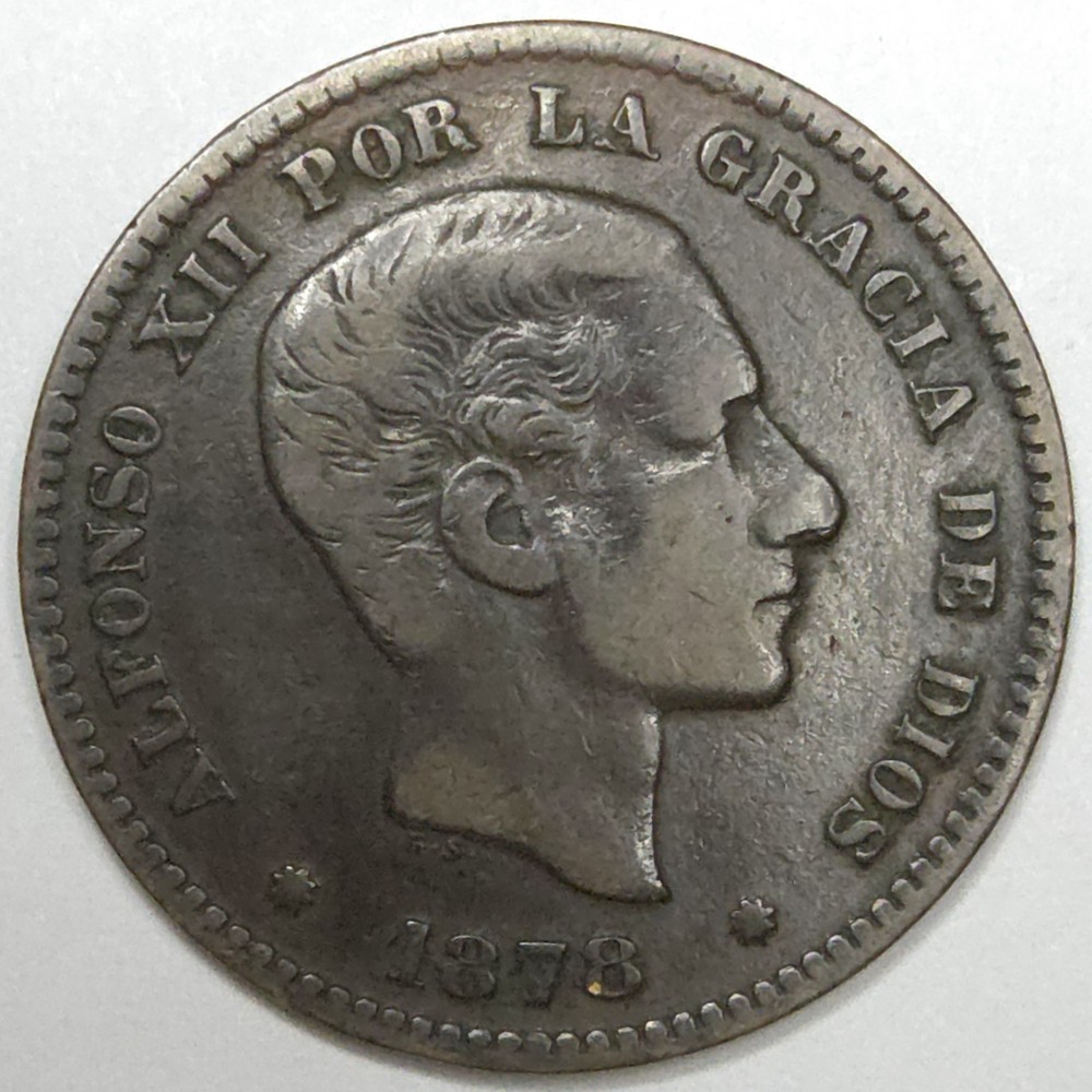 1878 Spain 5 Centimos (Lot#1)