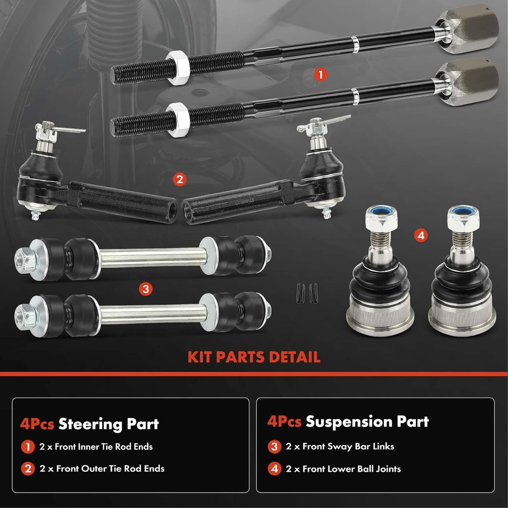 1994-2004 Ford Mustang Front Suspension Kit 8Pcs – Compatible Replacement