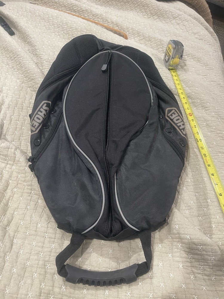 Genuine Shoei Motorcycle Backpack In Black With Rubber Handle