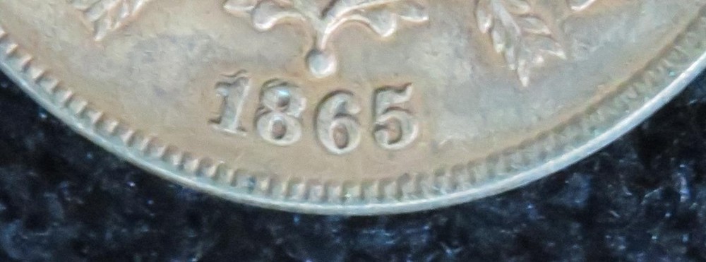 1865 Two Cent Piece * Repunched Date * Doubled 1 and 8 * 5673
